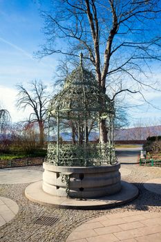 Graz, Austria - January 16, 2011: Water well on Schlossberg hill in Graz city, Styria, Austria