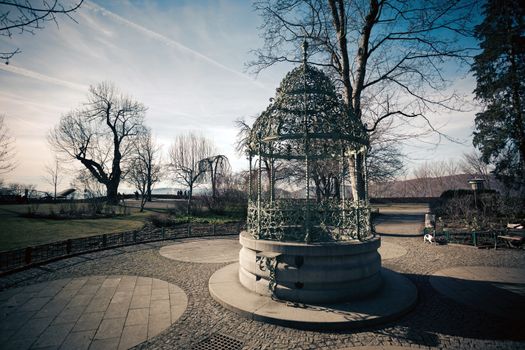 Water well on Schlossberg hill in Graz city, Styria, Austria