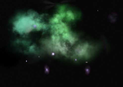 Far being shone nebula and star field against space. "Elements of this image furnished by NASA".