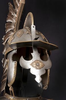 Armour of the medieval knight. Metal protection of the soldier against the weapon of the opponent