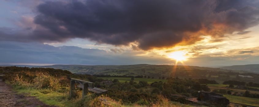 Sunset over Norland moor, Halifax , West Yorkshire