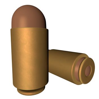 Bullets isolated over white background, 3d render