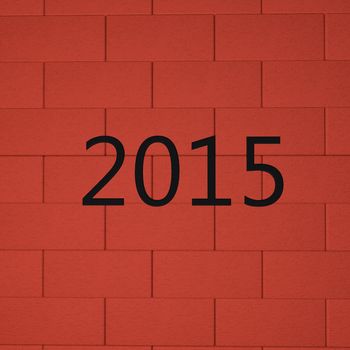 2015 over brick wall, 3d render image 