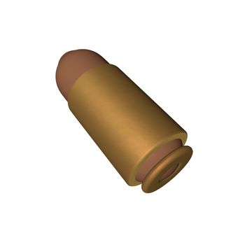 Bullet isolated over white background, 3d render