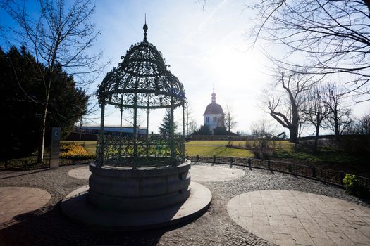 Graz, Austria - January 16, 2011: View of Well crown of the cistern on Schlossberg hill, Styria, Graz, Austria