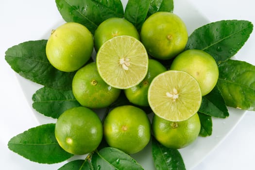 lime lemon on white