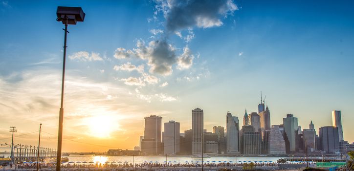 Manhattan skyline with East River - New York.