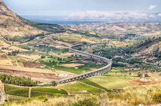 S-Curve Highway Overpass, Sicily, Italy