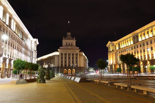 Office house of the National Assembly of Bulgaria by night