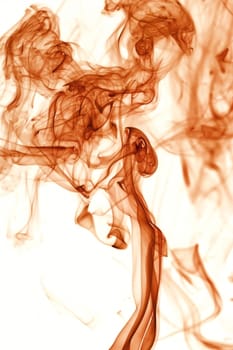 Abstract smoke trails on white background.