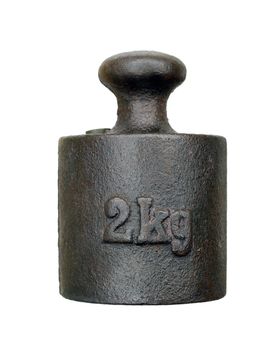 Detail of the old and rusty balance weight