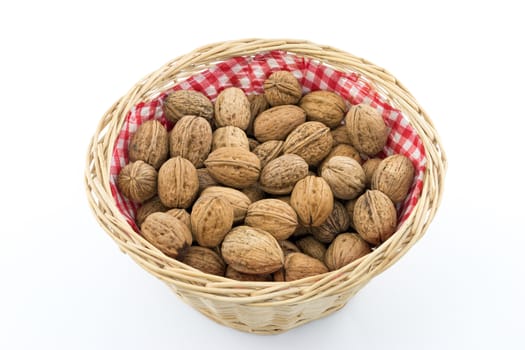 Small basket filled with walnuts