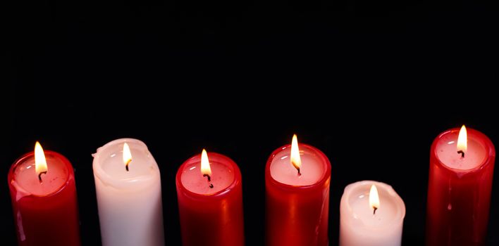 Candles on a black background