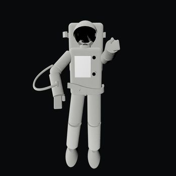 Astronaut in the darkness, 3d render, square image