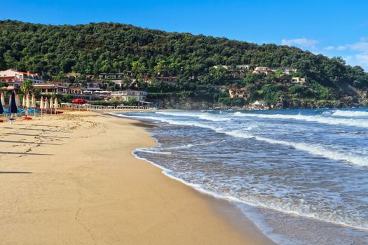 La Biodola, a famous sandy beach in the Isle of Elba, Italy