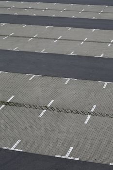 Outdoor empty parking space seen from above