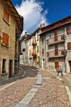 urban view in Pontedilegno, small town in Val Camonica, Lombardy, Italy