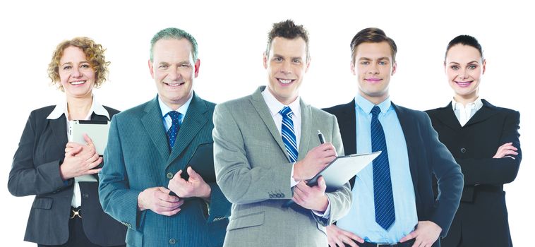 Group of business people posing to camera