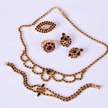 czech garnets jewelry set