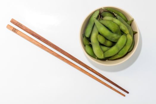 Japanese cuisine edamame bean (boiled green soy beans)