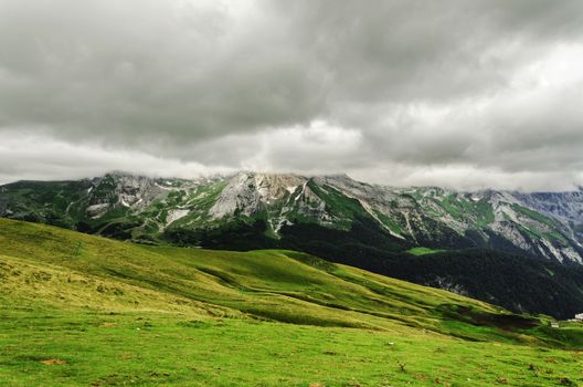 Beutidul landscape over the Pyrenees mountains in Spain