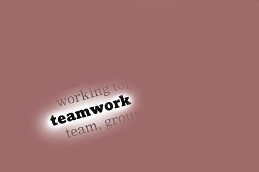 Teamwork Dictionary Definition closeup black and white