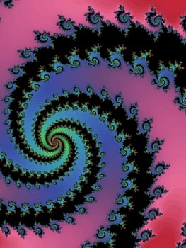 Digital computer graphic - rendering. Abstraction background with fractal spiral for design.