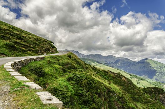 Amazing landscape over the Pyrenees mountains in Spain