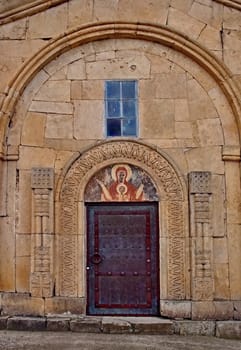 The door detail of church near Tbilisi, Georgia 