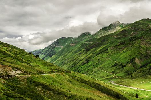 Amazing landscape at the Pyrenees mountains in Spain