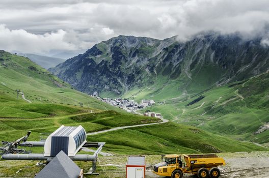 Amazing landscape at the Pyrenees mountains in Spain