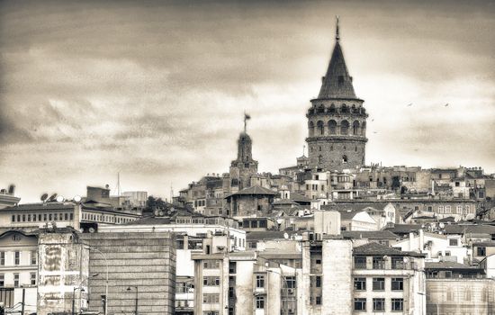 The Galata Tower in Beyoglu district, Istanbul.