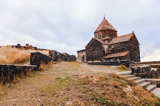 Sevanavank Monastery located on the shore of Lake Sevan in Gegharkunix Province, Armenia