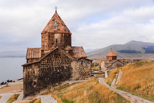 Sevanavank Monastery located on the shore of Lake Sevan in Gegharkunix Province, Armenia