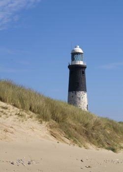 Lighthouse at Spurn Point in yorkshire England