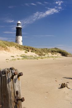 Lighthouse at Spurn Point in yorkshire England