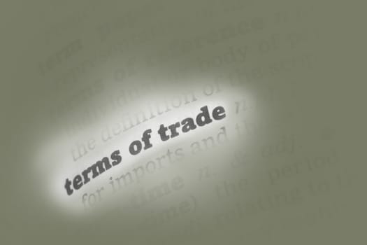 Terms of trade Dictionary Definition close up
