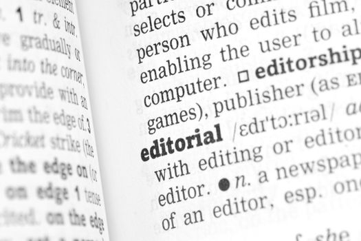 Editorial  Dictionary Definition single word with soft focus