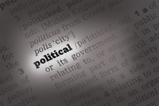 Political   Dictionary Definition single word with soft focus