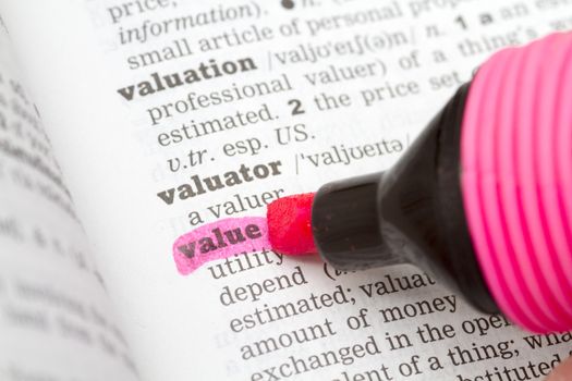 Value Dictionary Definition single word with soft focus