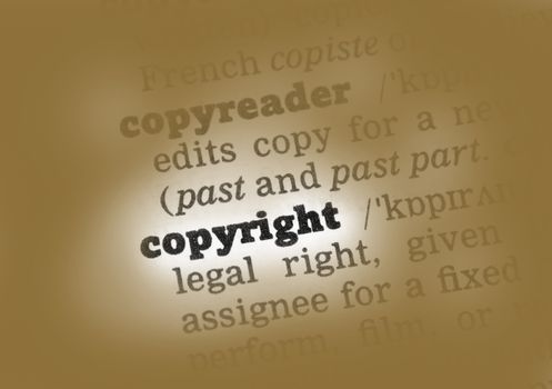 Copyright  Dictionary Definition single word with soft focus