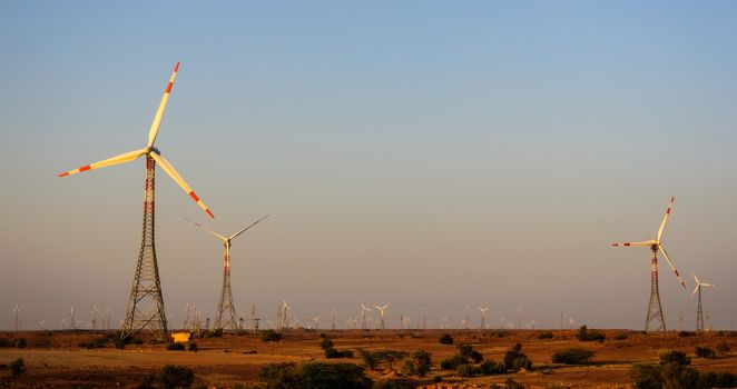 Electricity generating windmills in Indian Thar desert