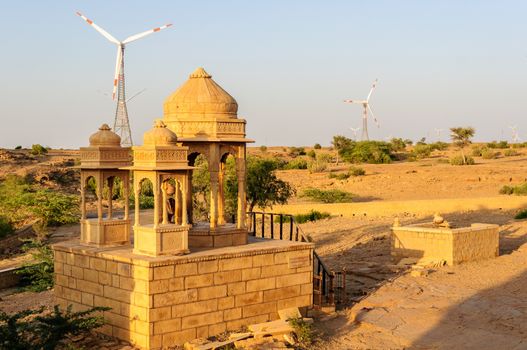 Cenotaphs of Bada Bagh, King's memorials, Jaisalmer, Rajasthan