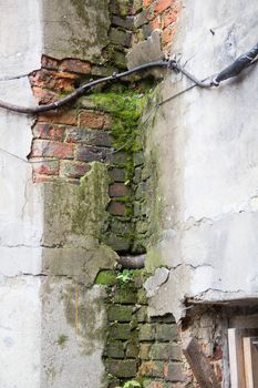 Damp and old walls of the building to be restored