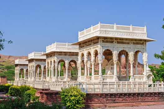 Marble cenotaphs of Marwar Kings, Jaswant Thada, Jodhpur, Rajasthan, India