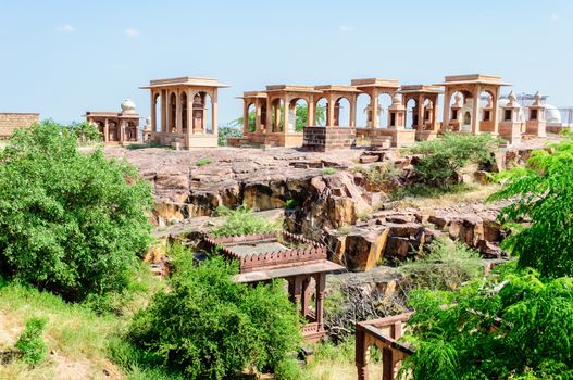 Runis of cenotaphs of Marwar kings at Jaswant thada, Jodhpur, Rajsthan, India