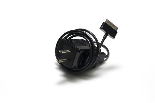 mobile phone charger on a white background