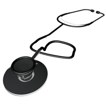 Stethoscope isolated over white background, 3d render