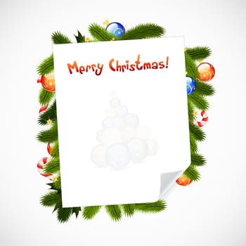 Christmas Greeting Card with Christmas Decorations