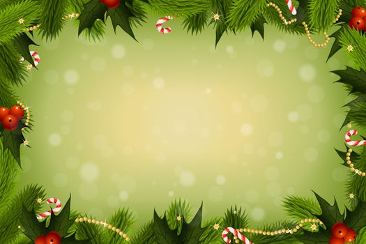 Christmas Card Background with Decorations